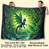 Couverture Polaire Name, Fantasy Dragon Flying in Green Light Rays