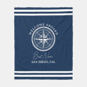 Couverture Polaire Name of your Boat Nautical Navy blue (Devant)