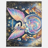 Couverture Polaire Name, Pastel Baby Dragon Pink Blue on Dark (Devant)