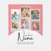 Couverture Polaire Nana 6 Photo Collage Script moderne rose (Devant)