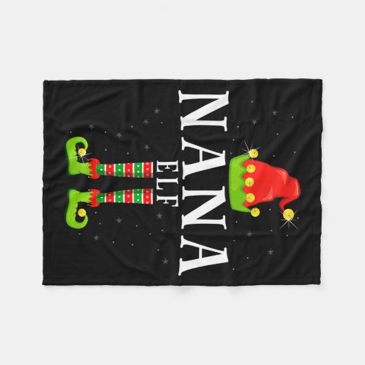 Couverture Polaire Nana Elf Christmas Matching Xmas Pajama (Devant (Horizontal))