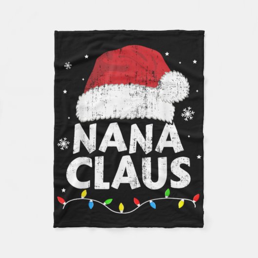 Couverture Polaire Nana Grandma Claus Christmas Lights Matching Famil (Devant)