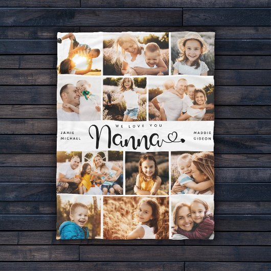 Couverture Polaire Nanna We Love you Hearts Modern Photo Collage