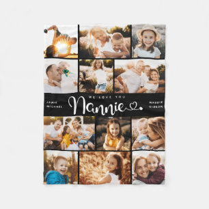 Couverture Polaire Nannie We love you Hearts Modern Photo Collage Fle