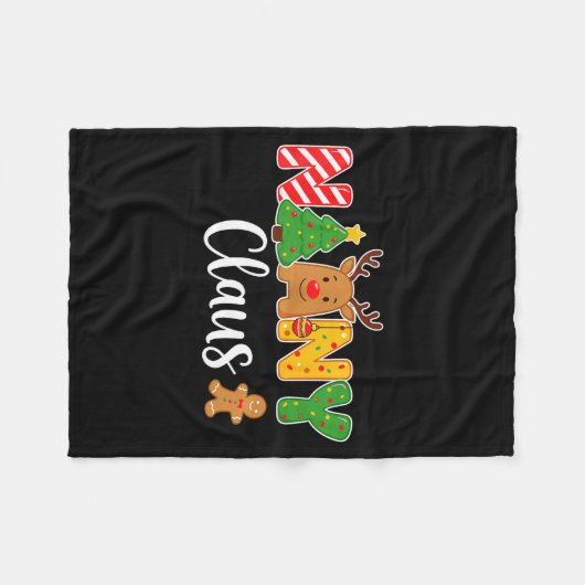 Couverture Polaire Nanny Claus Funny For Christmas With Reindeer And  (Devant (Horizontal))