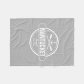 Couverture Polaire Nantucket, MA nom personnalisé, ancre nautique (Devant (Horizontal))