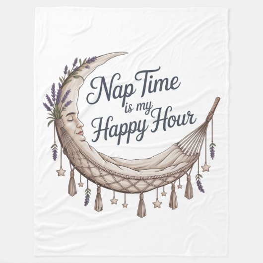 Couverture Polaire Nap Time Is My Happy Hour (Devant)