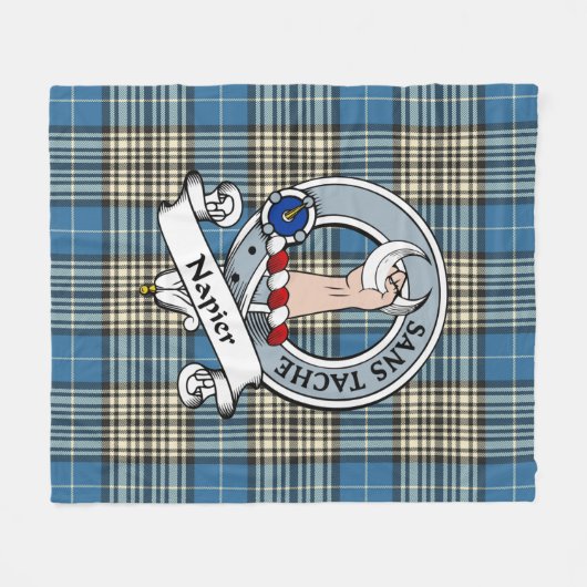Couverture Polaire Napier Ancien Clan Badge Tartan Plaid (Devant (Horizontal))