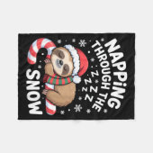 Couverture Polaire Napng Through The Snow Funny Sloth Candy Cane Xmas (Devant (Horizontal))
