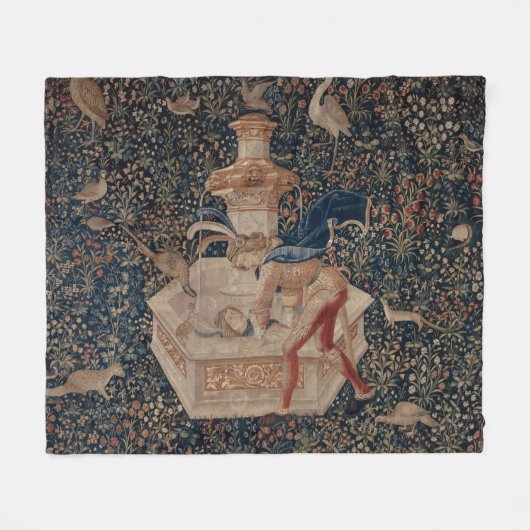 Couverture Polaire Narcissus at the Well, Medieval Tapestry (Devant (Horizontal))