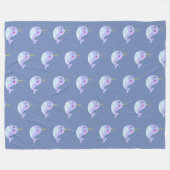 Couverture Polaire Narwal Kawaii Sérieux (Devant (Horizontal))