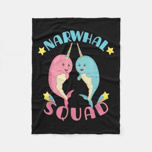 Couverture Polaire Narwhal Squad Cute Kawaii Narwhals (Devant)