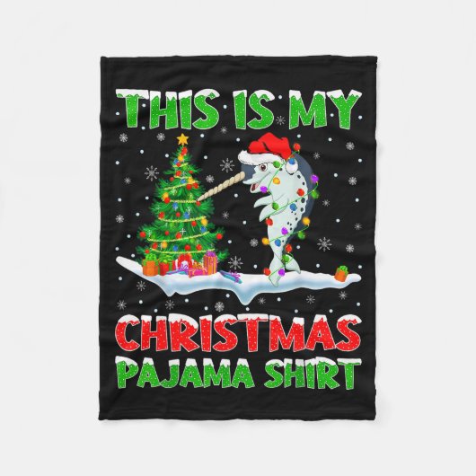 Couverture Polaire Narwhal Xmas Tree Lights This Is My Christmas Paja (Devant)