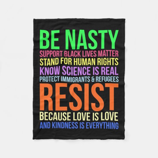 Couverture Polaire Nasty Résister Lgbtq Human Rights Science Be Kind (Devant)