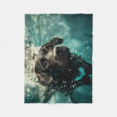 Couverture Polaire Natation Labrador Chiot Design sous-marin (Devant)