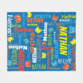 Couverture Polaire Nathan custom name pixel gaming character graphic (Devant (Horizontal))
