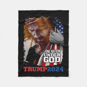 Couverture Polaire Nation sous Dieu Président Trump 2024 America Chri