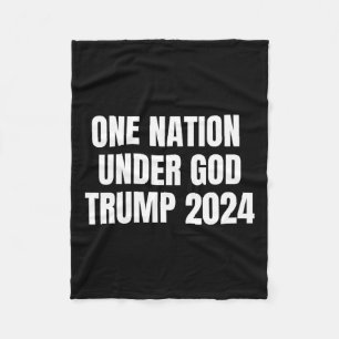 Couverture Polaire Nation Under God Trump 2024 God American Flag Jesu