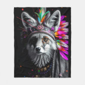 Couverture Polaire Native American Fox art (Devant)