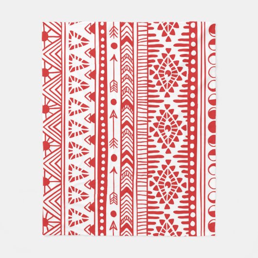 Couverture Polaire Native American : Red Ink Doodle. (Devant)