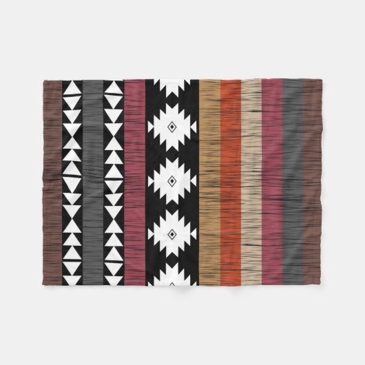 Couverture Polaire Native Ethnic Colorful Lines Motif (Devant (Horizontal))