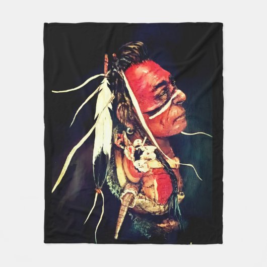 Couverture Polaire Native Warrior "Kaw" Fleece Blanket (Devant)
