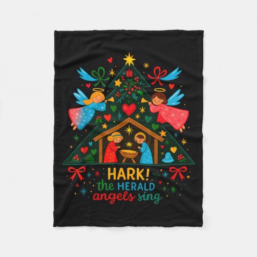 Couverture Polaire Nativity Hark The Herald Angels Sing Cute Christma (Devant)