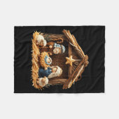 Couverture Polaire Nativity Scene Faux Yarn Crochet Jesus Christmas R (Devant (Horizontal))