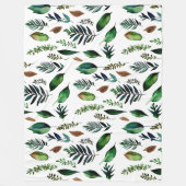 Couverture Polaire Nature botanique du feuillage vert (Devant)