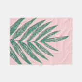 Couverture Polaire Nature botanique Illustration tropicale rose vert (Devant (Horizontal))