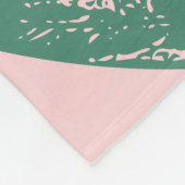 Couverture Polaire Nature botanique Illustration tropicale rose vert (Coin)