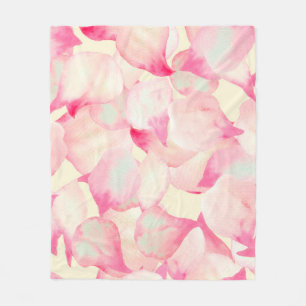 Couverture Polaire Nature rose Fleur. Aquarelle Noire Nature. Rouge
