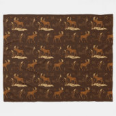 Couverture Polaire Nature sauvage Oiseaux d'orignaux noir Brown camp  (Devant (Horizontal))