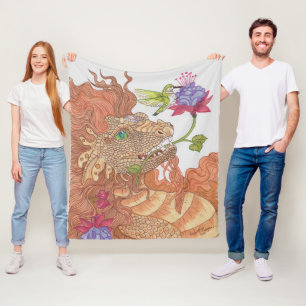Couverture Polaire Natures Treasures Dragon avec ami colibri