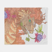 Couverture Polaire Natures Treasures Dragon avec ami colibri (Devant (Horizontal))
