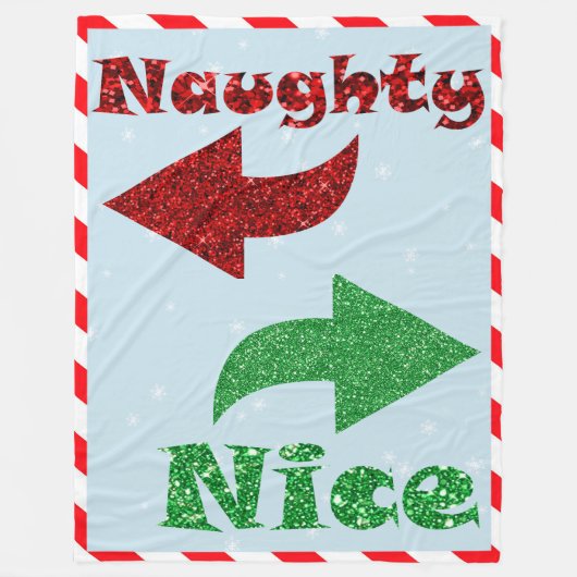Couverture Polaire Naughty & Nice Cute Blue Christmas (Devant)