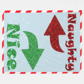 Couverture Polaire Naughty & Nice Cute Blue Christmas (Devant (Horizontal))