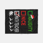 Couverture Polaire Naughty Nice enseignant math Pajamas de Noël Drôle (Devant (Horizontal))
