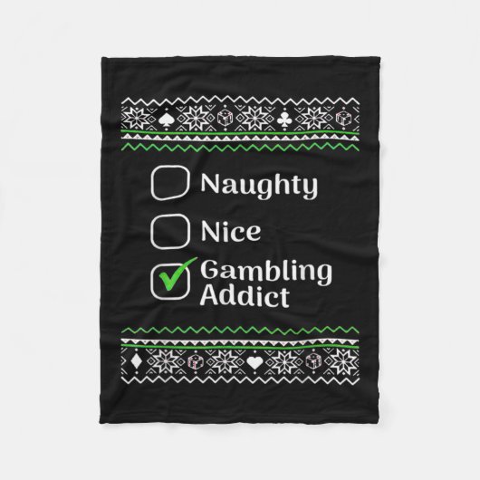 Couverture Polaire Naughty Nice Gambling Addict Noël (Devant)