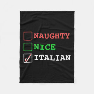 Couverture Polaire Naughty Nice Italien Noël Drôle Italie Jo