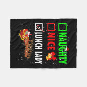 Couverture Polaire Naughty Nice Lunch Lady Funny Noël Père Noël Lunc (Devant (Horizontal))