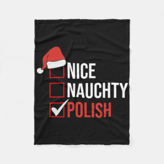Couverture Polaire Naughty Nice Polish Funny Poland Christmas Santa G