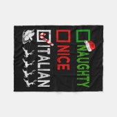 Couverture Polaire Naughty Nice Pyjamas de Noël italien Funny Père No (Devant (Horizontal))