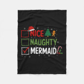 Couverture Polaire Naughty Nice Sirène de Noël Pyjamas Santa Claus (Devant)