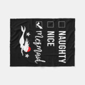 Couverture Polaire Naughty Nice Sirène Funny Sirène Noël (Devant (Horizontal))