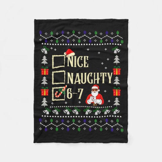 Couverture Polaire Naughty Nice Six Seven Kids Ugly Christmas Sweater (Devant)