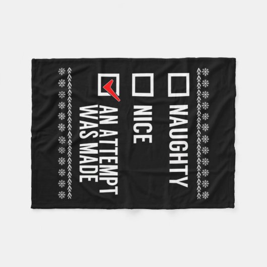Couverture Polaire Naughty Nice Une Tentative A Été Faite - Christmas (Devant (Horizontal))