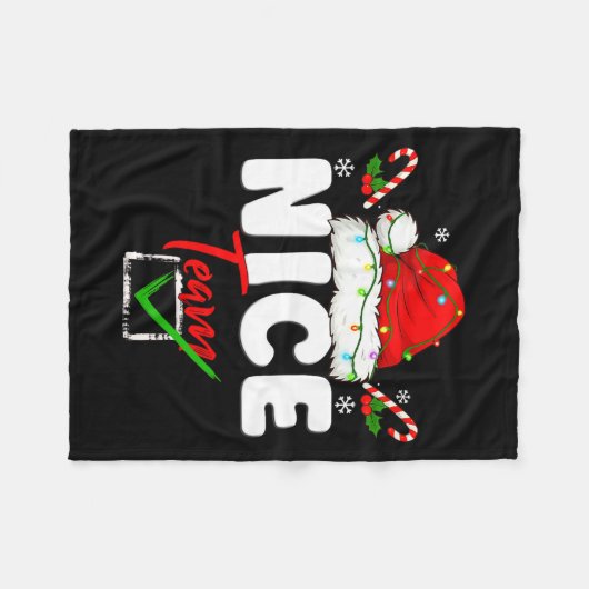 Couverture Polaire Naughty Or Nice Team Matching Christmas Pajama Men (Devant (Horizontal))
