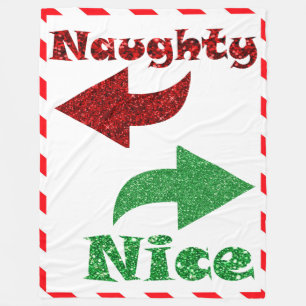 Couverture Polaire Naughty ou Nice drôle Noël