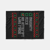 Couverture Polaire Naughty Ou Nice Drôle Une Tentative A Été Faite Ch (Devant (Horizontal))